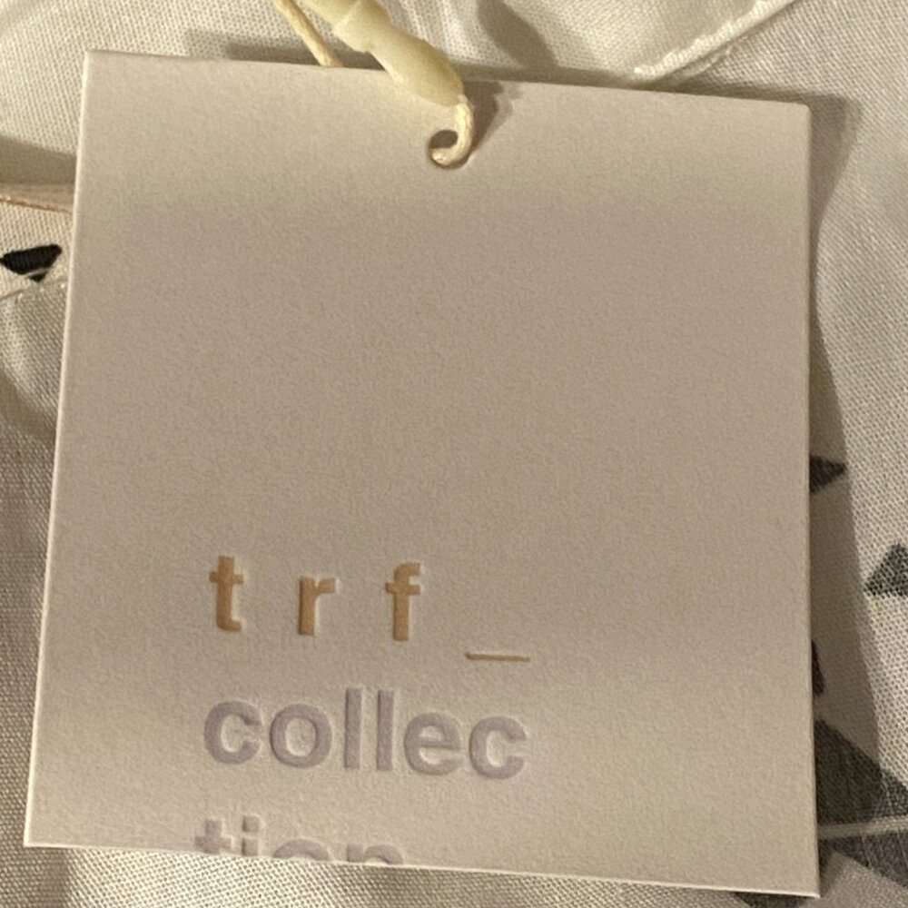 NWT ZARA Trafaluc Collection Sz L Blouse Button Up Cap Sleeve White/Multi Fruits - Picture 8 of 11